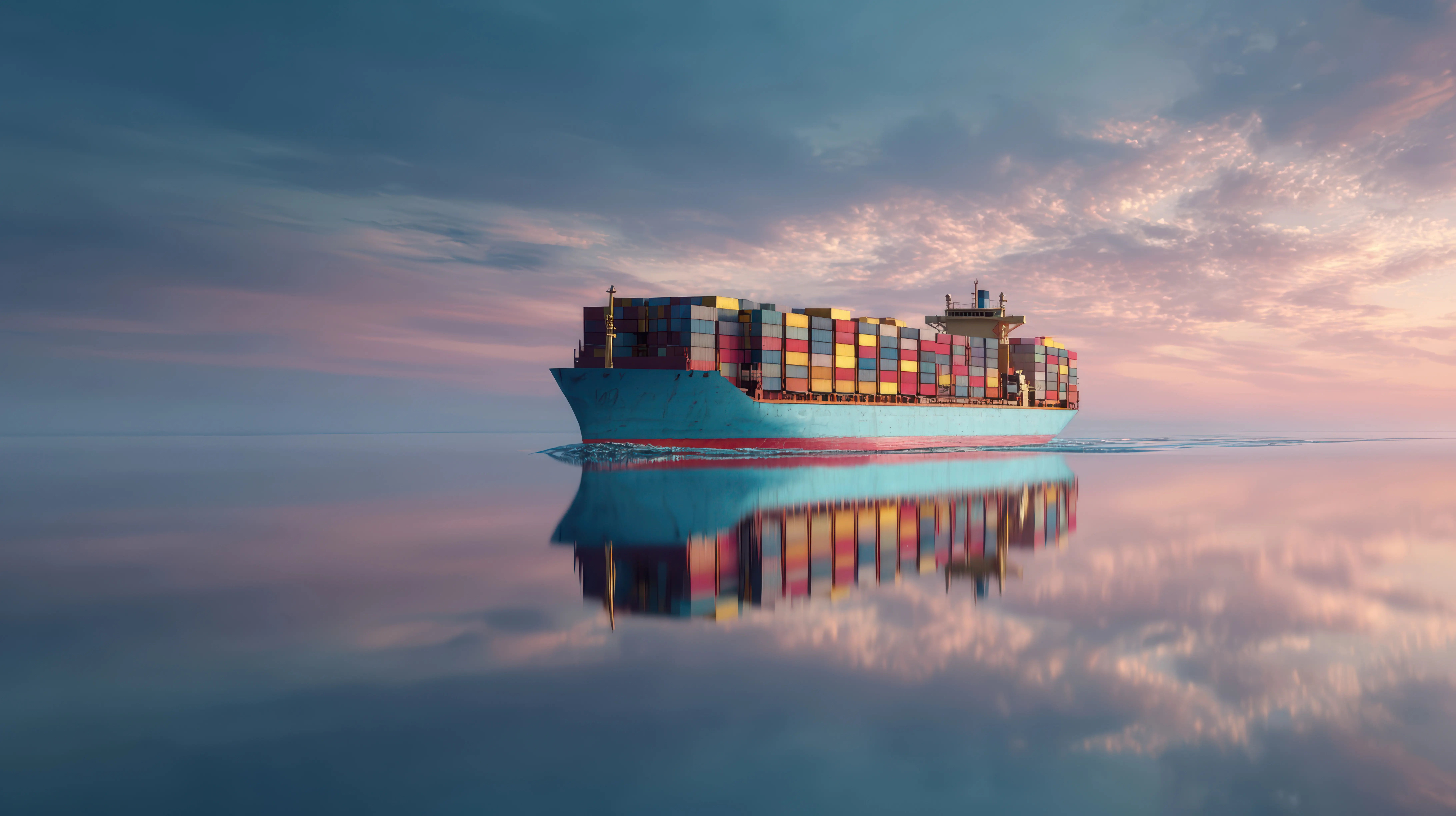 Container ship at sea